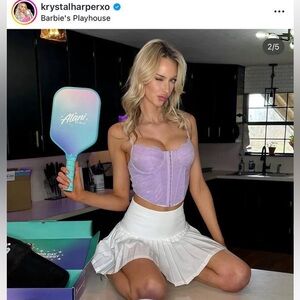 JoyLab White Pleated Mini Skort